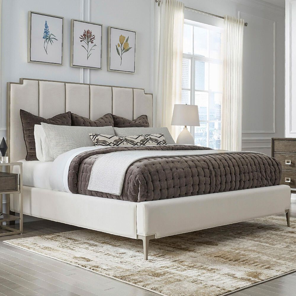 Chapel Hill Boulevard Queen Upholstered Bed in Cream, , large