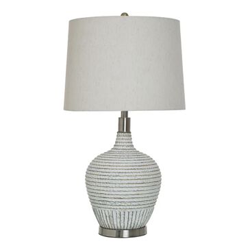 Flair Industries Ridged White Wash Table Lamp, , large