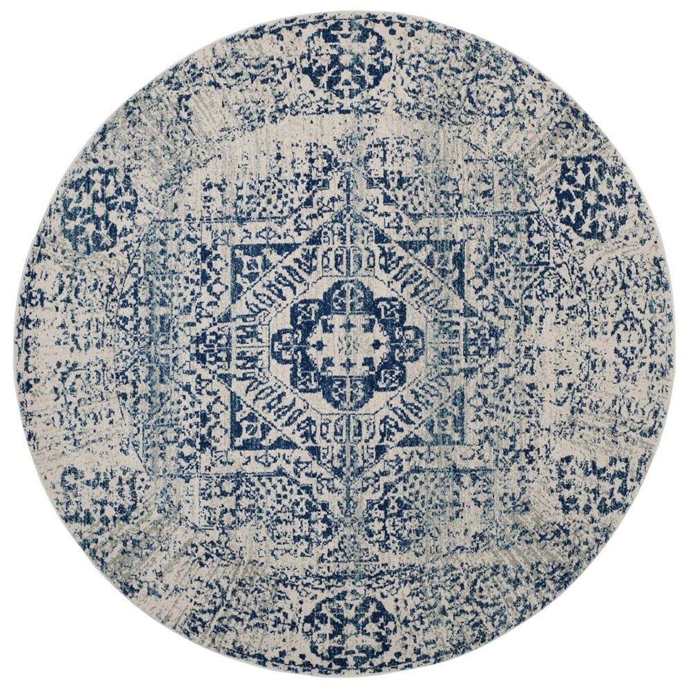 Safavieh Evoke EVK260C-5R 5&#39;1&quot; Round Ivory/Blue Area Rug, , large