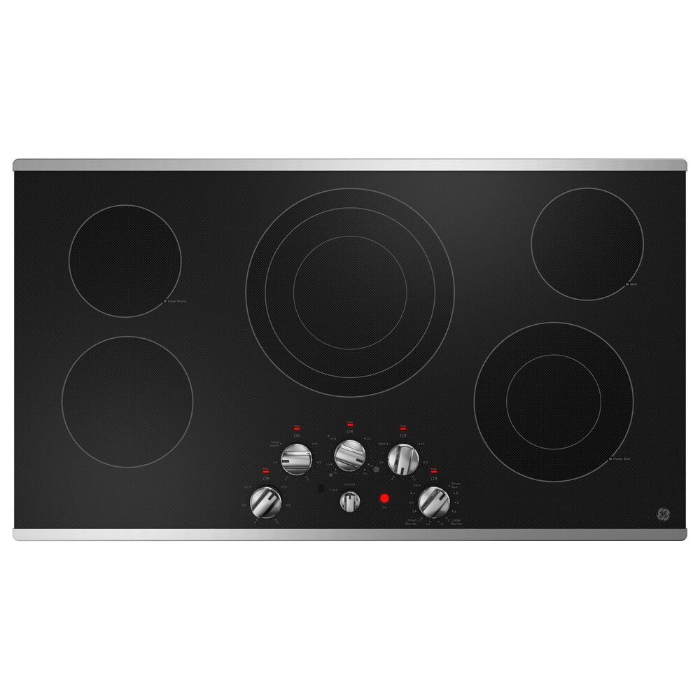 GE 2-Piece Kitchen Package with 30&quot; Smart Built-In Convection Single Wall Oven and 36&quot; Electric Cooktop in Stainless Steel and Black, , large