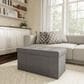 Timberlake Lavish Home Large Folding Storage Ottoman in Gray, , large