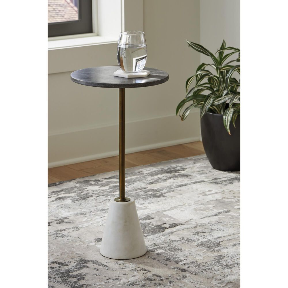 Signature Design by Ashley Caramont Accent Table in Gold, White and Black, , large