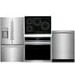 Frigidaire Gallery 4-Piece Kitchen Package with 27.8 Cu. Ft. French Door Refrigerator and 30" Single Electric Wall Oven in Stainless Steel, , large