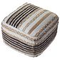 L.R. RESOURCES Decorative Pouf in Natural, Black and White, , large