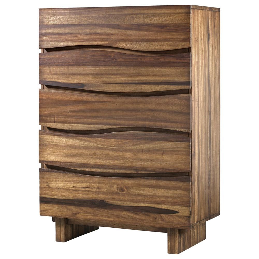 Urban Home Ocean 5-Drawer Chest in Natural Sengon, , large