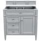 James Martin Brittany 36" Single Bathroom Vanity in Urban Gray with 3 cm Carrara White Marble Top and Rectangle Sink, , large