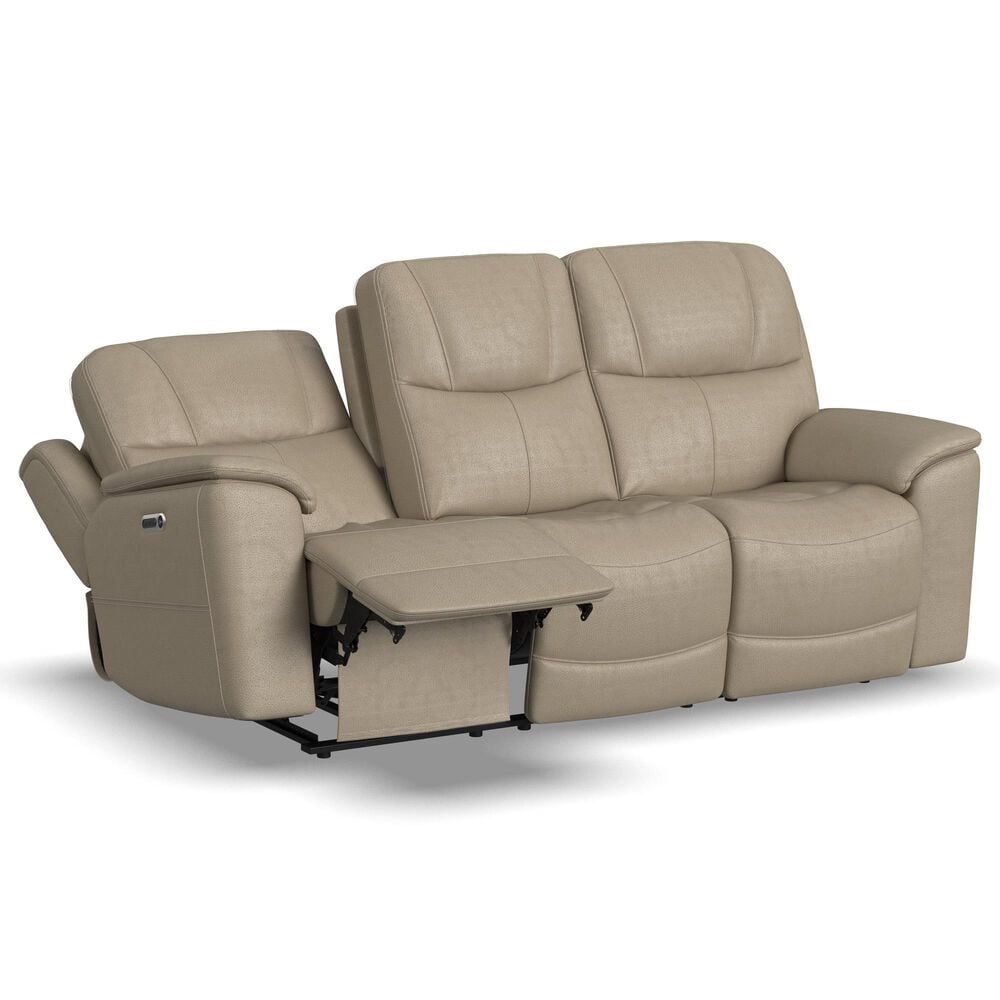 Flexsteel Crew Power Reclining Sofa with Power Headrests and Lumbar in Raven, , large