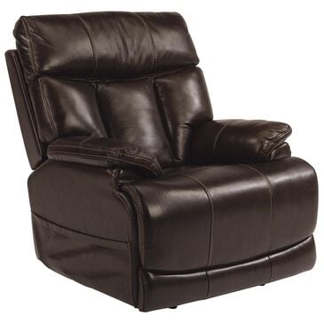 Flexsteel Clive Big and Tall Leather Power Recliner with Power Headrest and Lumbar in Brown, , large