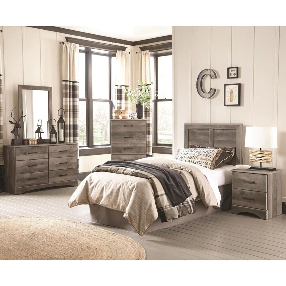 Seven Stars Brinkley Twin Headboard in Manslough Oak  Brown/Gray, , large