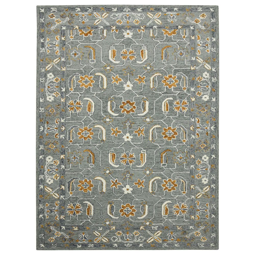 Amer Rugs Romania 2" x 3" Gray and Orange Area Rug, , large