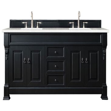James Martin Brookfield 72" Double Bathroom Vanity in Antique Black with 3 cm Eternal Serena Quartz Top and Rectangle Sink, , large