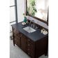 James Martin Brittany 48" Single Bathroom Vanity in Burnished Mahogany with 3 cm Charcoal Soapstone Quartz Top and Rectangle Sink, , large