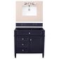James Martin Brittany 36" Single Bathroom Vanity in Victory Blue with 3 cm Eternal Marfil Quartz Top and Rectangle Sink, , large