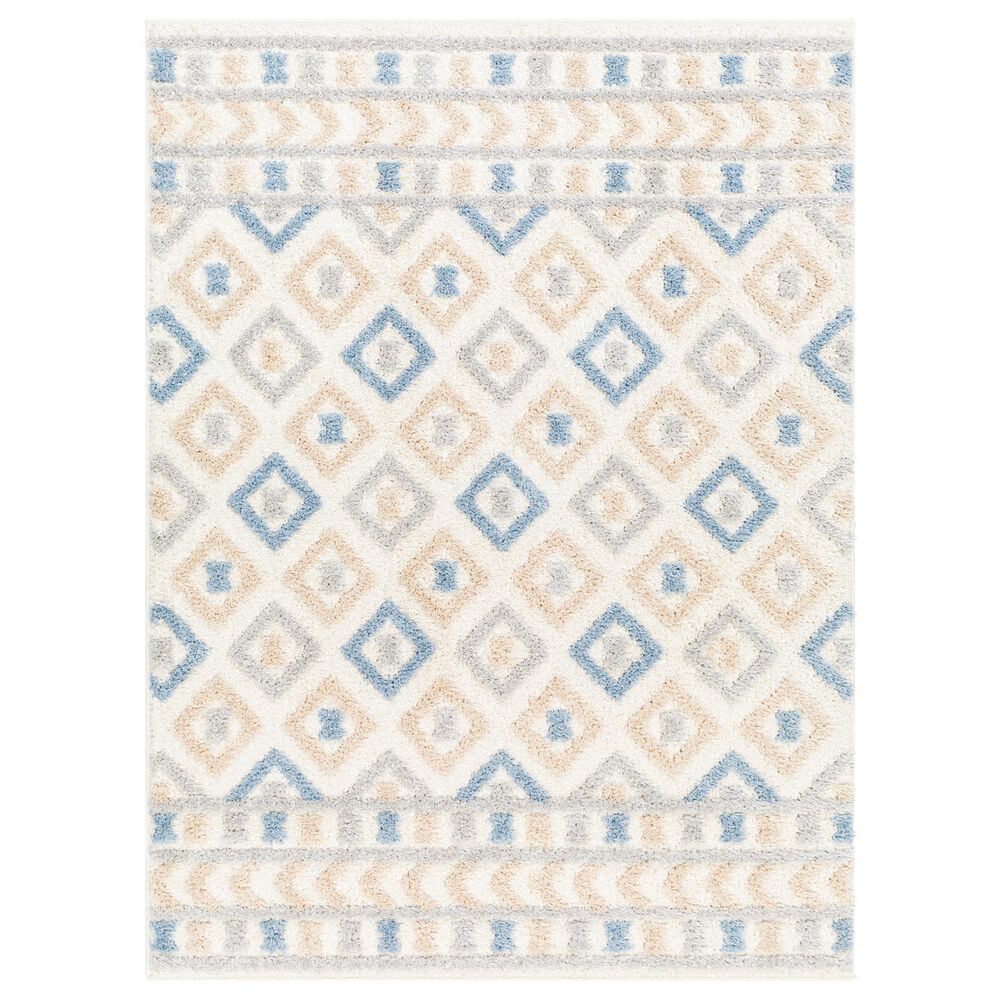 Surya Rodos RDO2337 5"3" x 7" Beige, Ivory, Denim and Light Gray Area Rug, , large