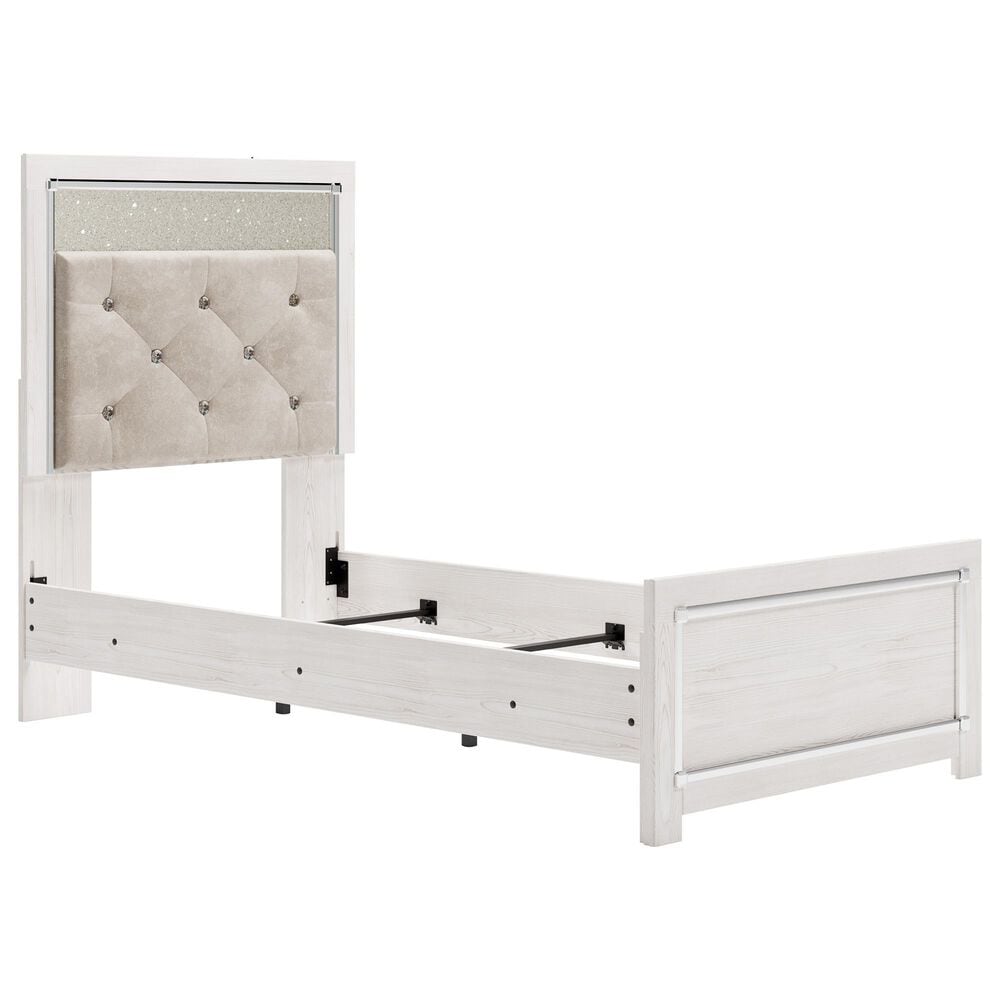 Signature Design by Ashley Altyra 4 Piece Twin Panel Bedroom Set in White with LED Headboard, , large
