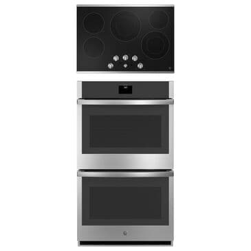 GE 2-Piece Kitchen Package with 30" Smart Built-In Convection Double Wall Oven and 30" Electric Cooktop in Stainless Steel, , large