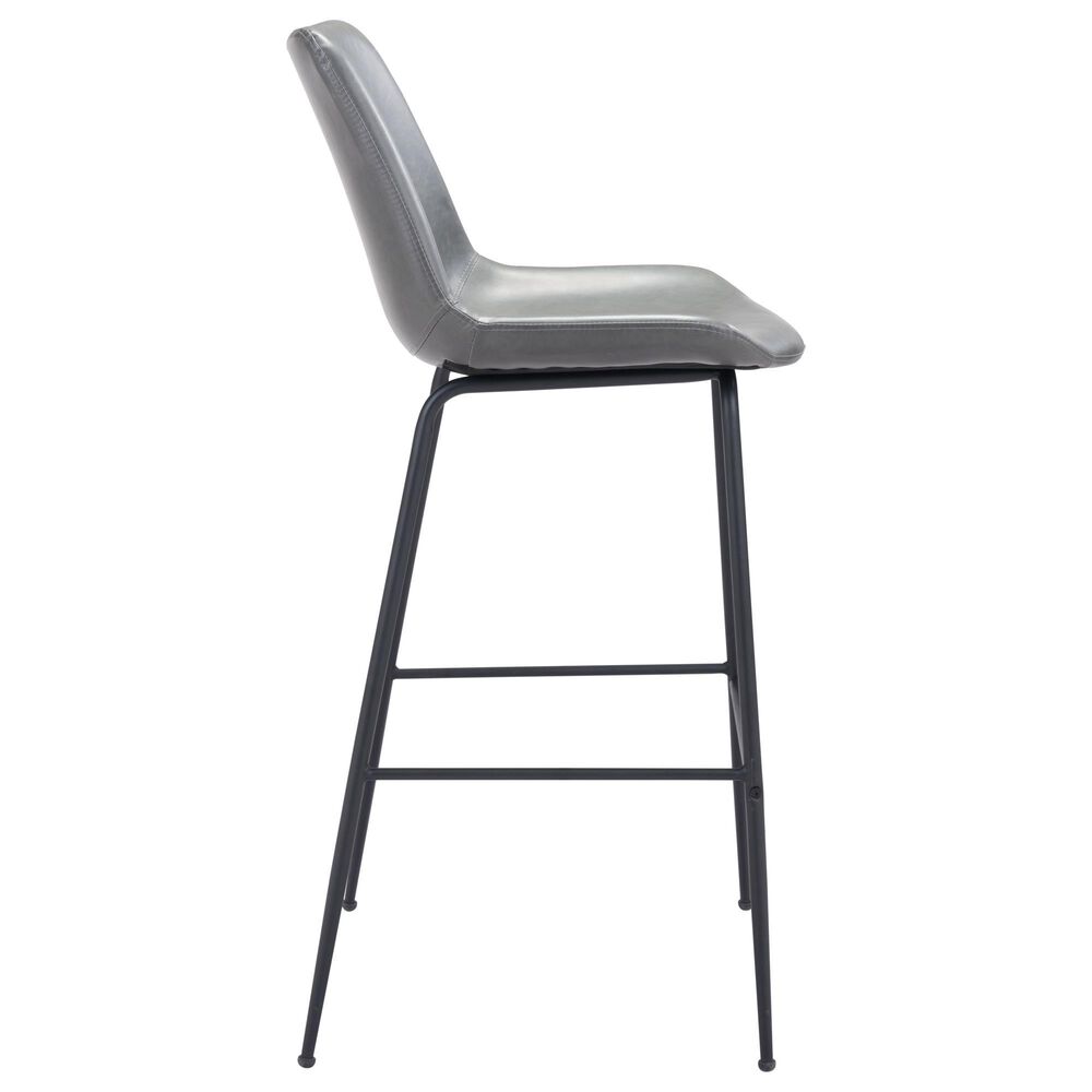 Zuo Modern Byron Barstool in Gray, , large