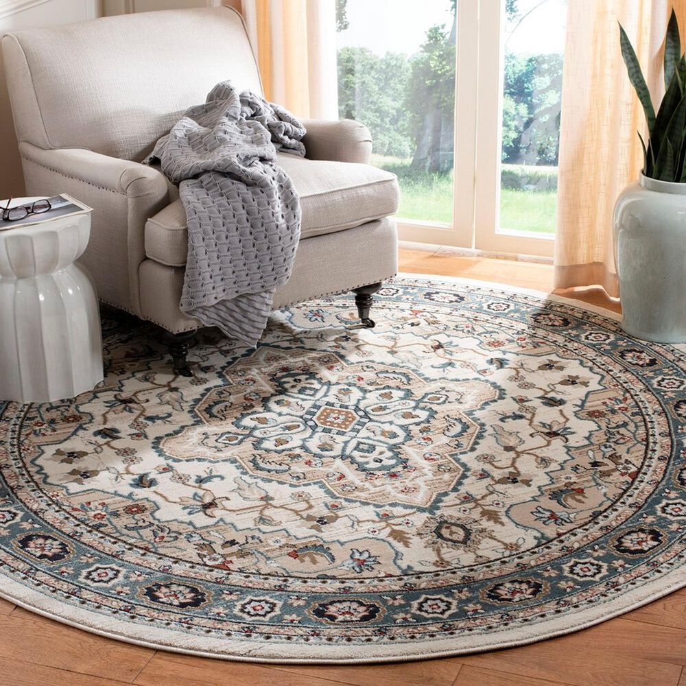 Safavieh Lyndhurst 7&#39; Round Cream and Beige Area Rug, , large