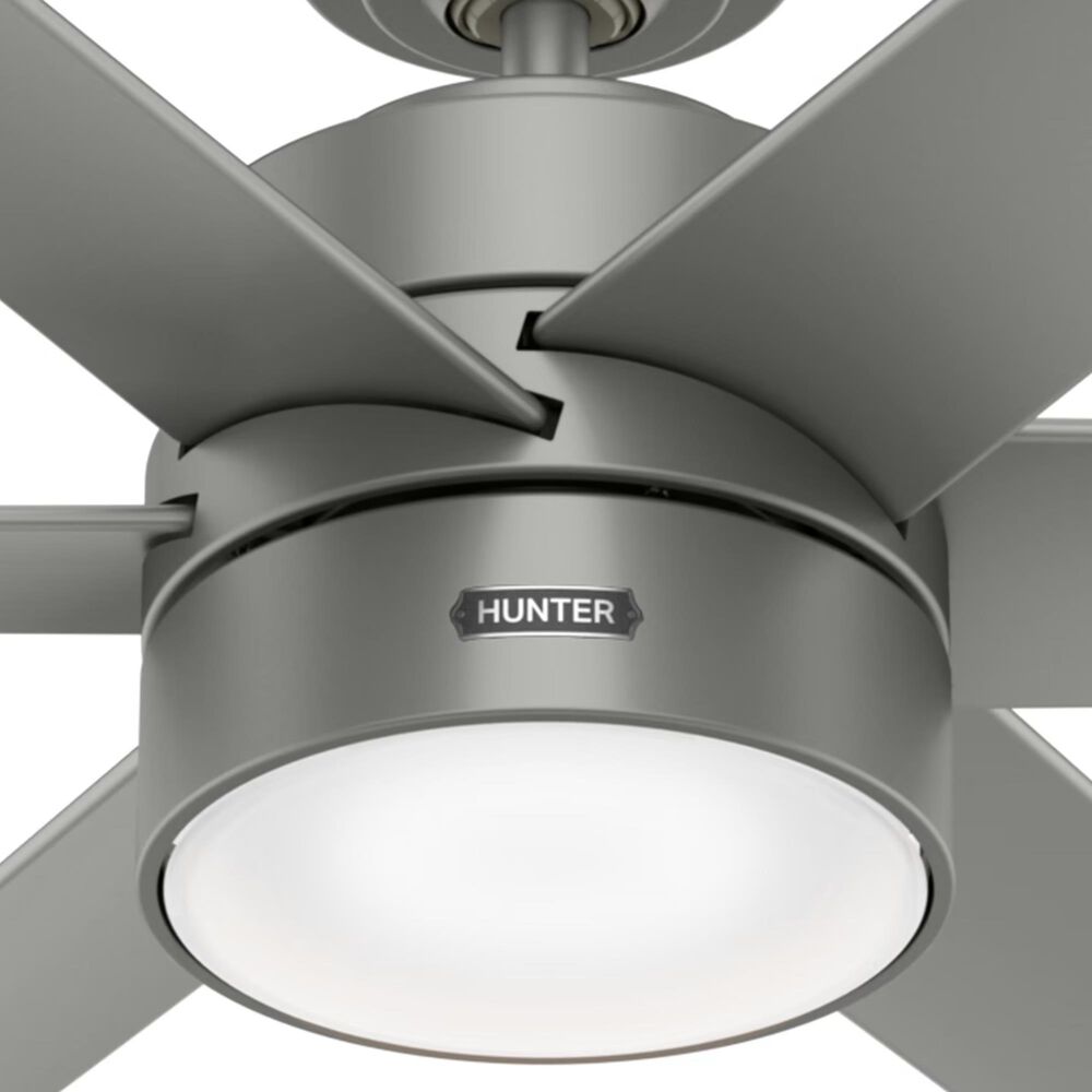Hunter Solaria 72&quot; Outdoor Ceiling Fan with LED Light in Matte Silver, , large