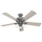Hunter Crestfield 52" Pull Chain Ceiling Fan with LED Lights in Matte Silver, , large