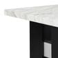 Glofu Faux Marble Counter Table and 4 Stools with Gray Upholstery, , large