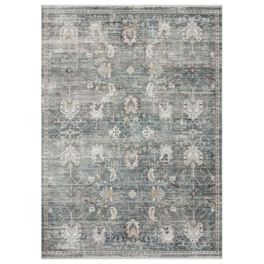 Loloi Bonney 11"6" x 15"5" Lagoon and Ivory Area Rug, , large