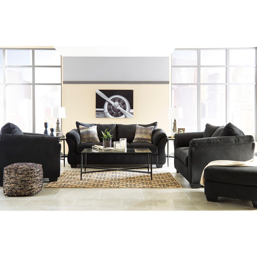 Signature Design by Ashley Darcy Standard Ottoman in Black, , large