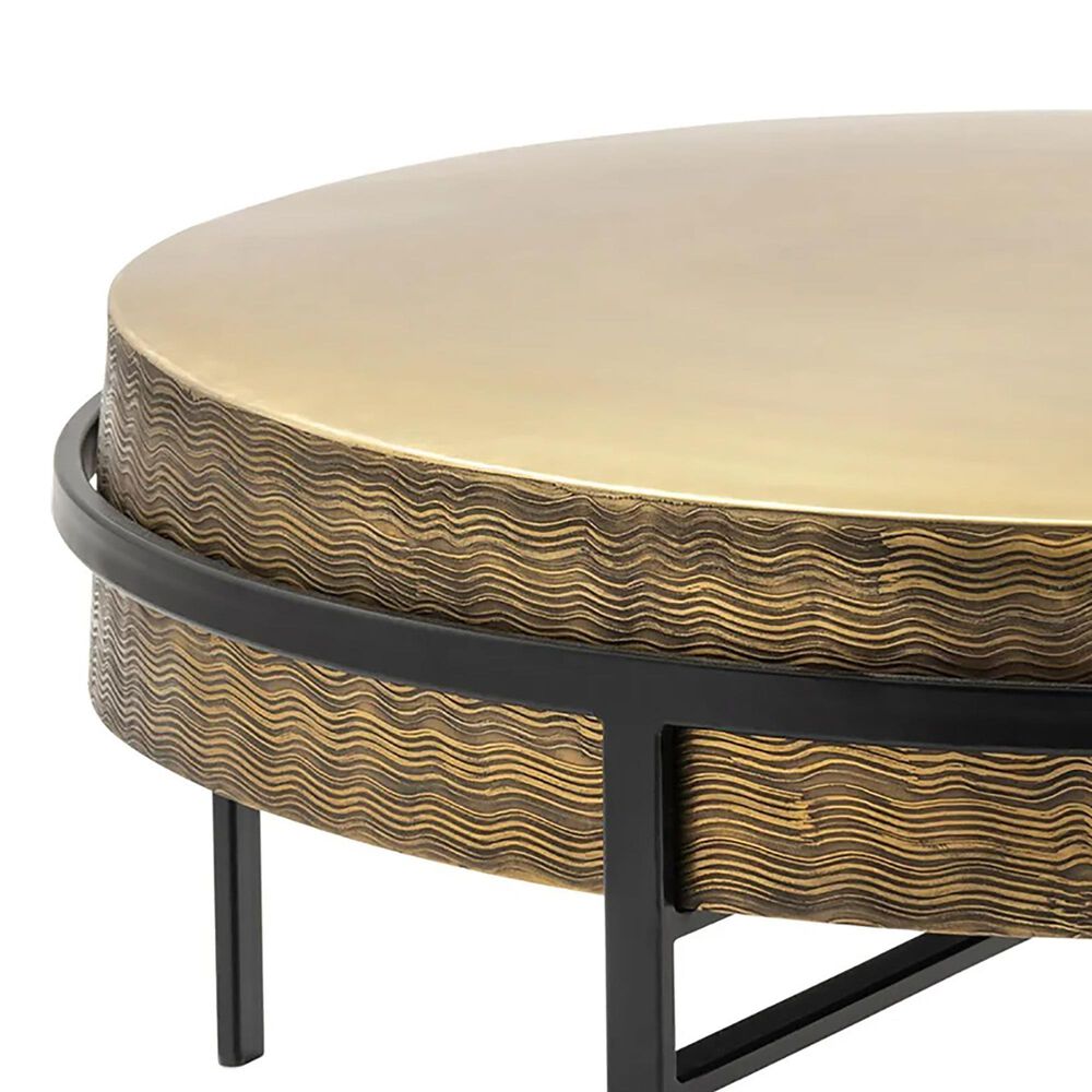 Crestview Collection Hudson Cocktail Table in Antique Brass and Black, , large