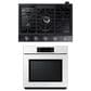 Samsung 2-Piece Kitchen Package with White 30" Single Wall Oven and Black Stainless Steel 30" Smart Gas Cooktop, , large