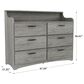 Furniture of America Kingsley 6-Drawer Dresser in Vintage Gray Oak, , large