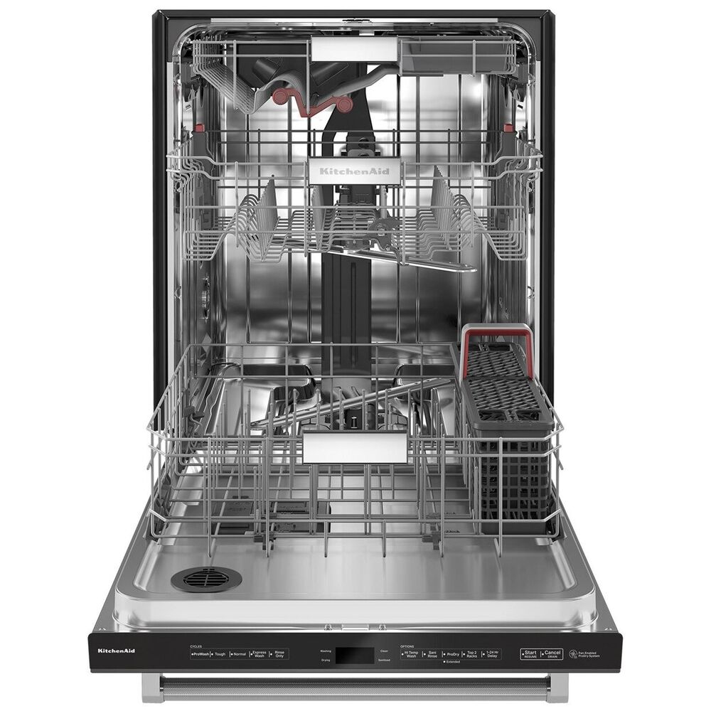 KitchenAid 44 dBA Built-In Bar Handle Dishwasher with FreeFlex 3rd Rack and Top Control in Black Stainless Steel, , large