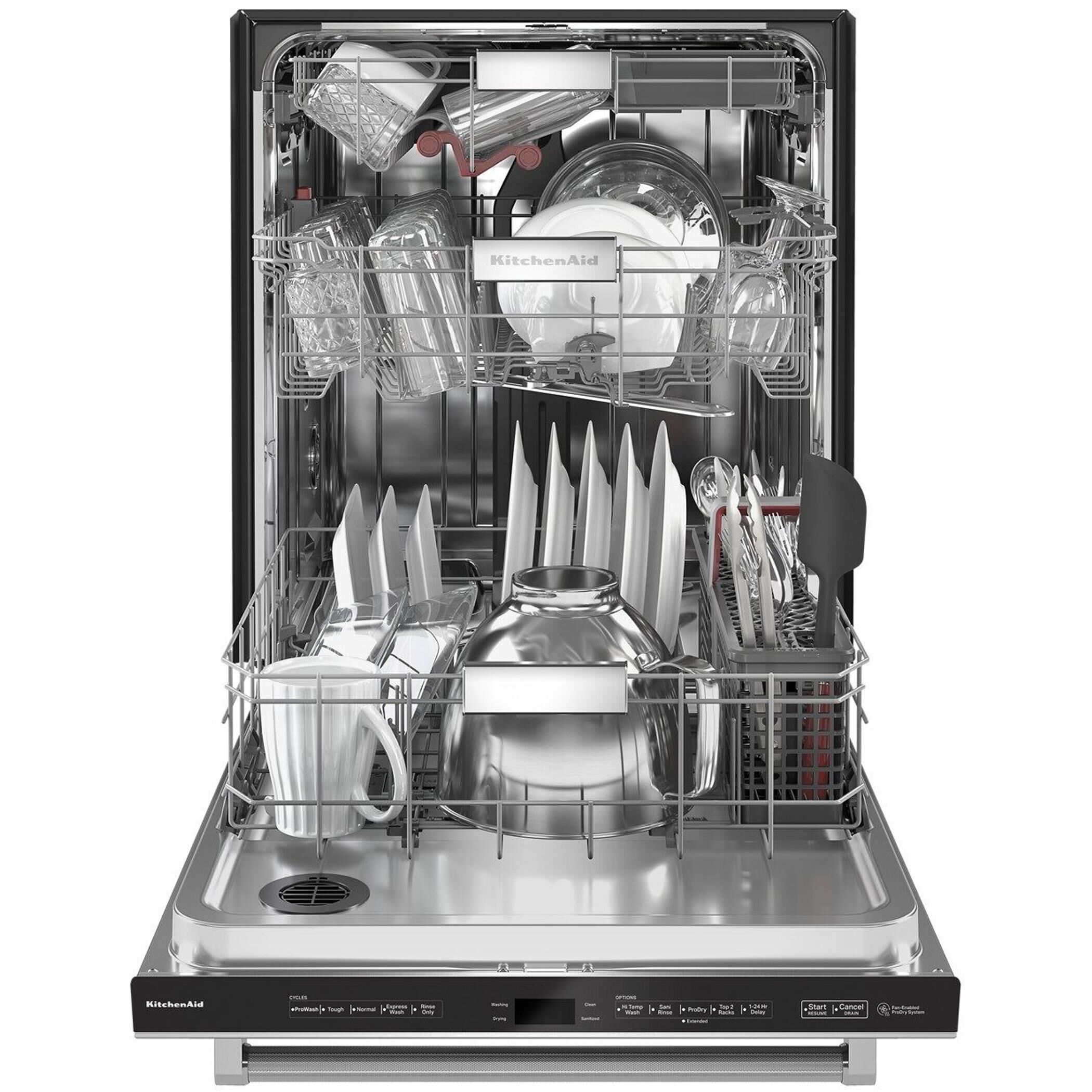 KitchenAid 44 dBA Built-In Bar Handle Dishwasher with FreeFlex 3rd Rack and  Top Control in PrintShield Stainless Steel | Shop NFM