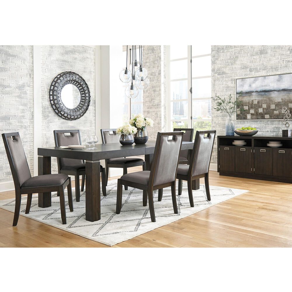 Signature Design by Ashley Hyndell Rectangular Dining Table in Dark Espresso Brown - Table Only, , large