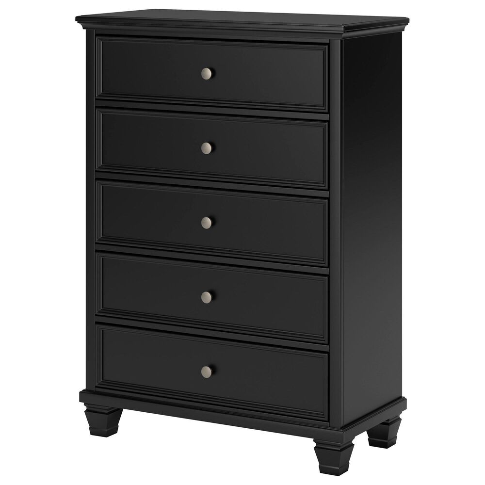 Signature Design by Ashley Lanolee 5-Drawer Chest in Black, , large