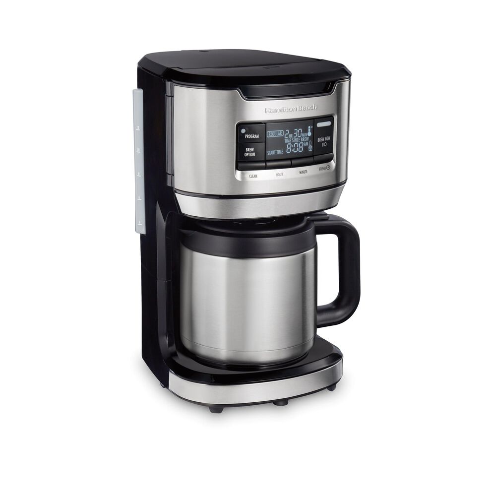 Hamilton Beach 12-Cup Programmable Coffee Maker with Thermal Carafe in Black and Stainless Steel, , large