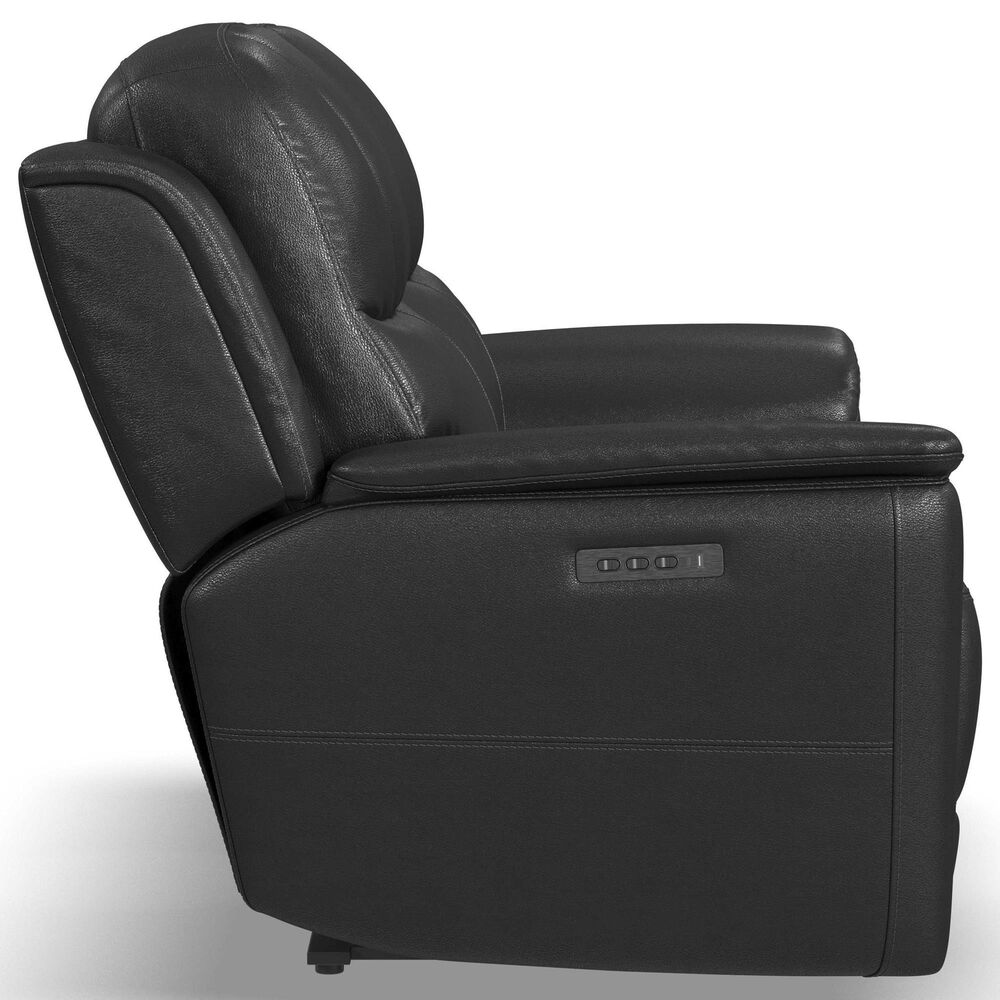 Flexsteel Crew Power Reclining Loveseat with Power Headrests and Lumbar in Raven, , large