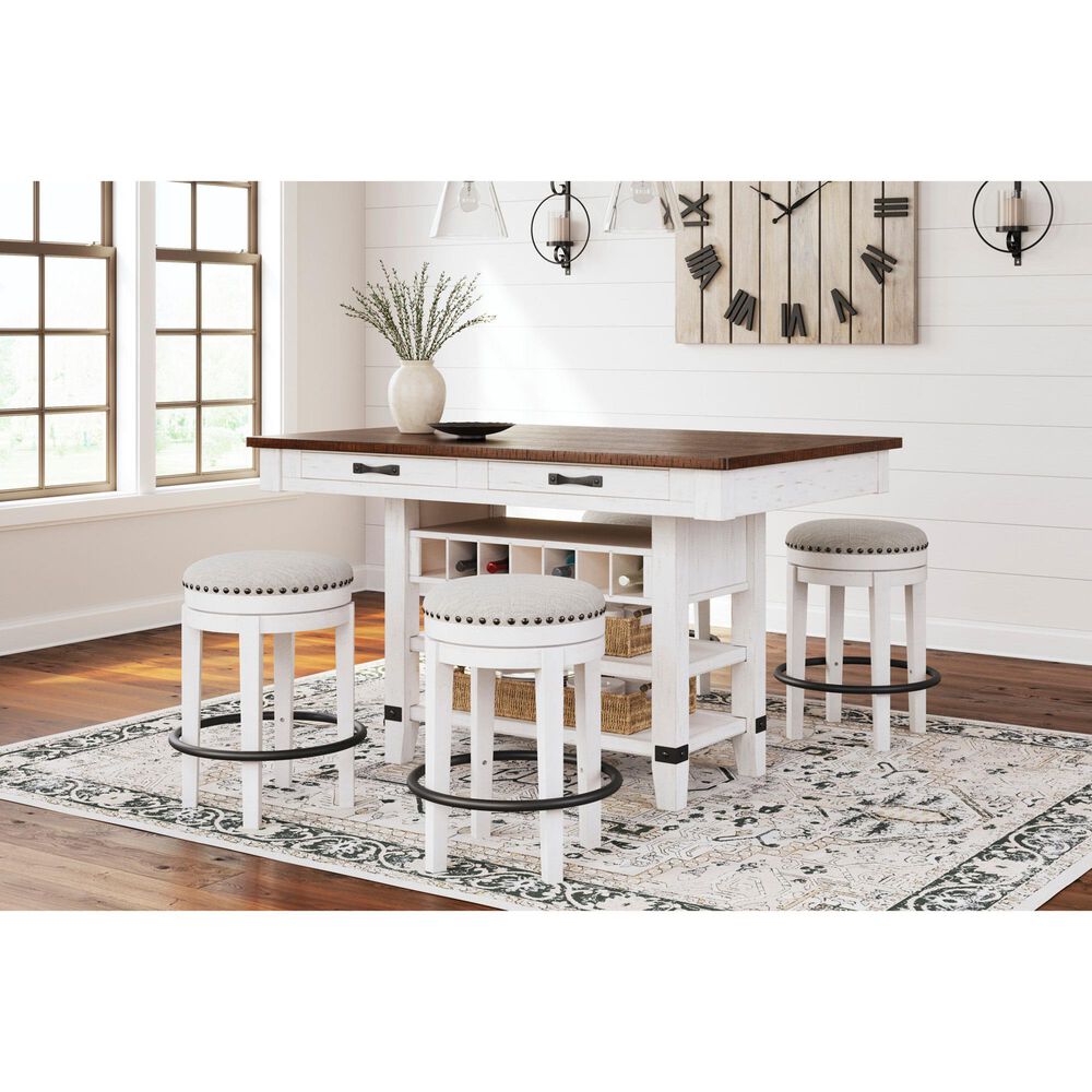 Signature Design by Ashley Valebeck Counter Height Table in White and Brown - Table Only, , large