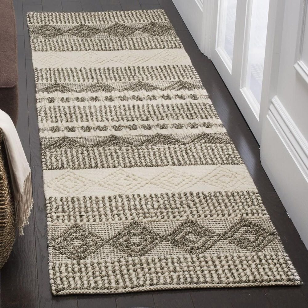 Safavieh Natura 2&#39;3&quot; x 12&#39; Grey and Ivory Runner, , large