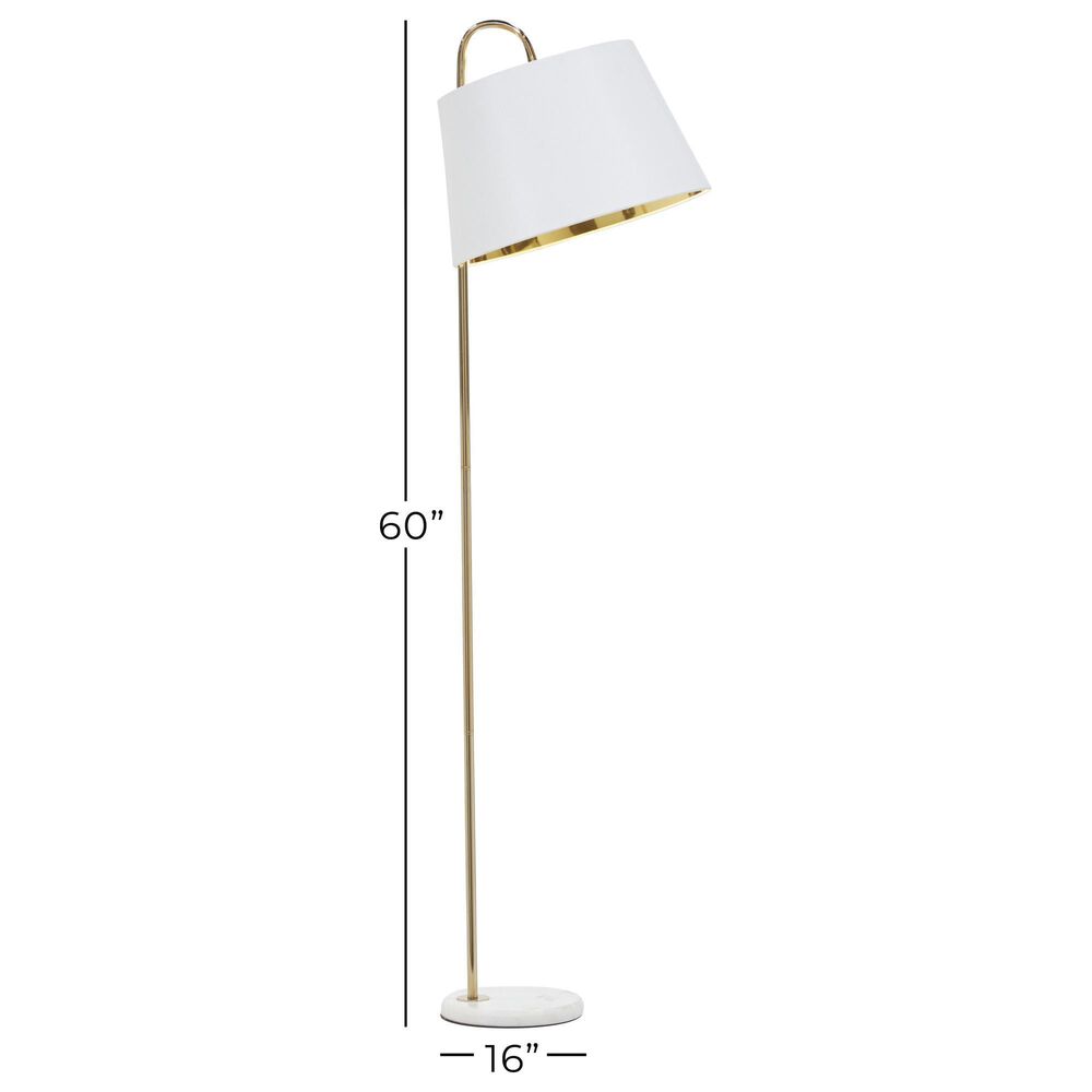 Maple and Jade Modern Floor Lamp in Gold and White, , large