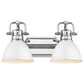 Golden Lighting Duncan 2-Light Bath Vanity in Chrome/White, , large