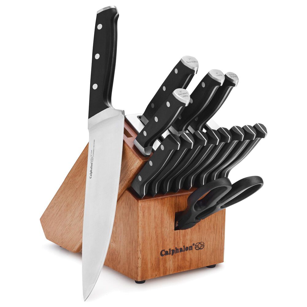 Calphalon Kitchen Knife Set with Self-Sharpening Block, 15-Piece Classic  High Carbon Knives