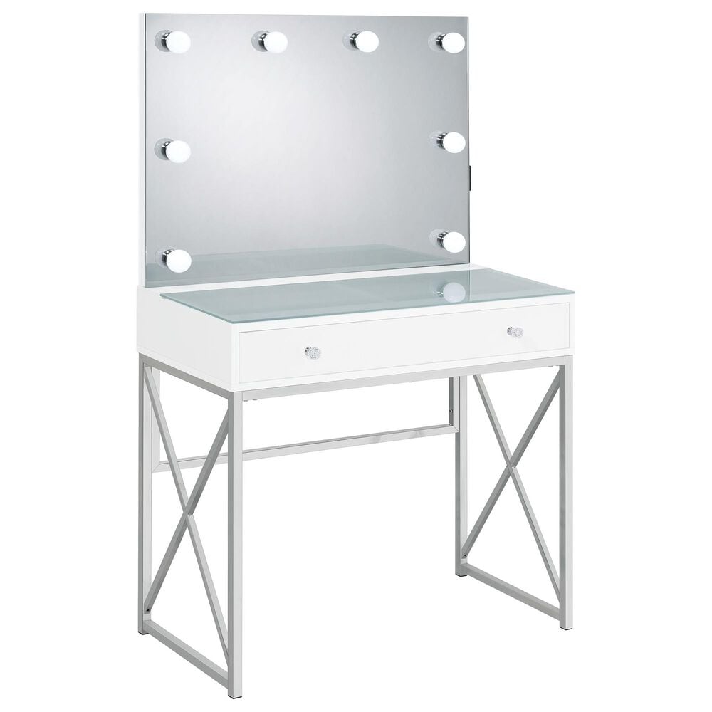 Pacific Landing Eliza 2-Piece Vanity Set in White and Chrome, , large