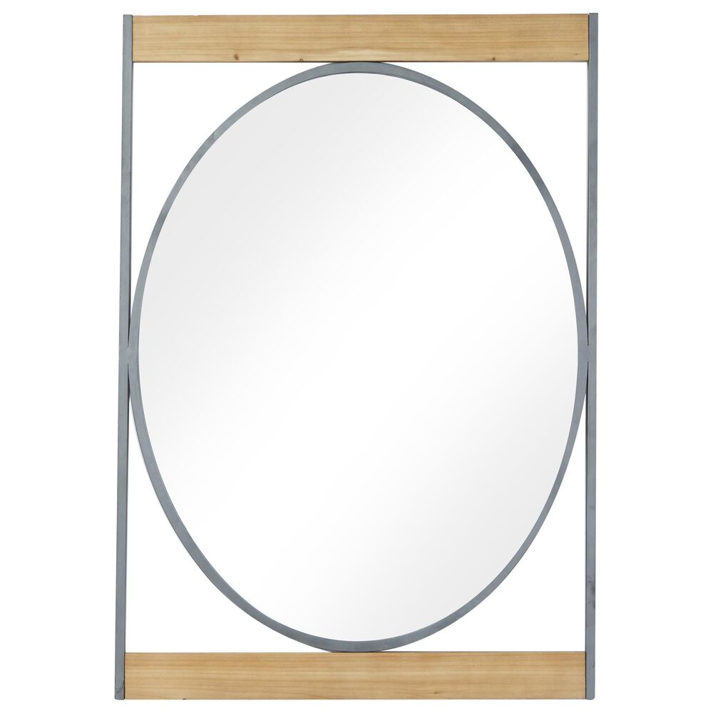 Novogratz 40&quot; x 28&quot; Wall Mirror in Matte Brown and Gray, , large