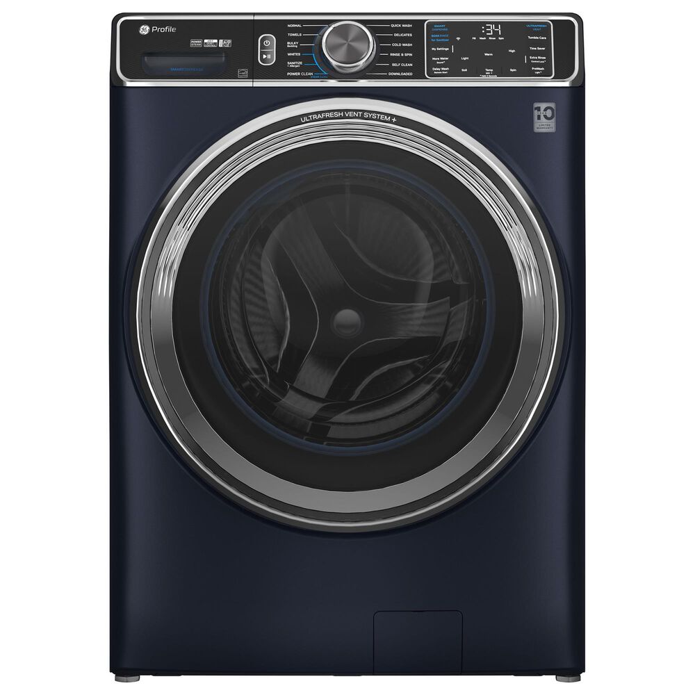 GE Profile 5.3 Cu. Ft. Smart Front Load Washer and 7.8 Cu. Ft. Electric Dryer Laundry Pair in Sapphire Blue, , large
