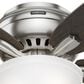 Hunter Newsome Low Profile 52" Ceiling Fan with Lights in Brushed Nickel, , large