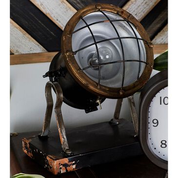 Maple and Jade Industrial Accent Lamp in Distressed Black and Bronze, , large