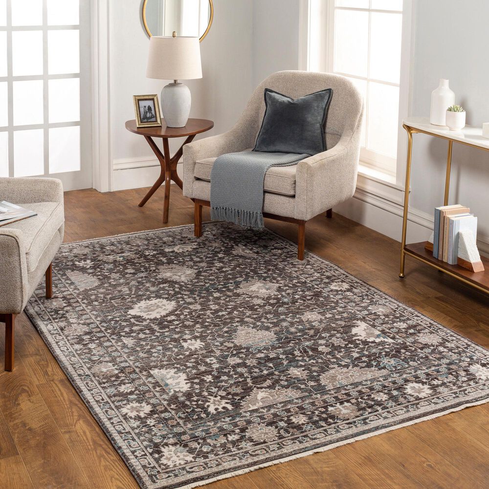 Surya Carlisle 8&#39;10&quot; x 12&#39;6&quot; Dark Brown, Ivory, Light Sage, Dusty Pink, Pale Blue and Olive Area Rug, , large