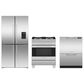 Fisher and Paykel 3-Piece Kitchen Package with 18.9 Cu. Ft. Freestanding French Door Refrigerator and Gas Range in Stainless Steel, , large