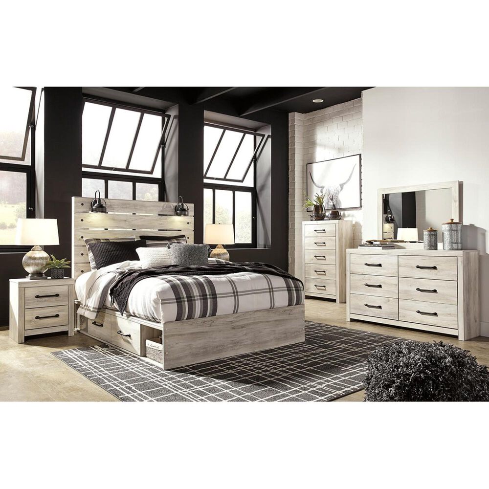 Signature Design by Ashley Cambeck 4 Piece Full Single Storage Bed Set in Whitewash, , large