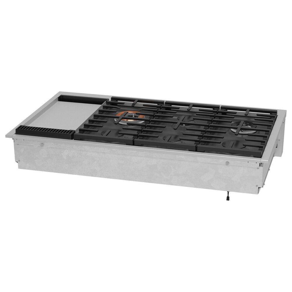 Cafe 48&quot; Natural Gas Rangetop with Integrated Griddle in Stainless Steel and Brushed Stainless, , large